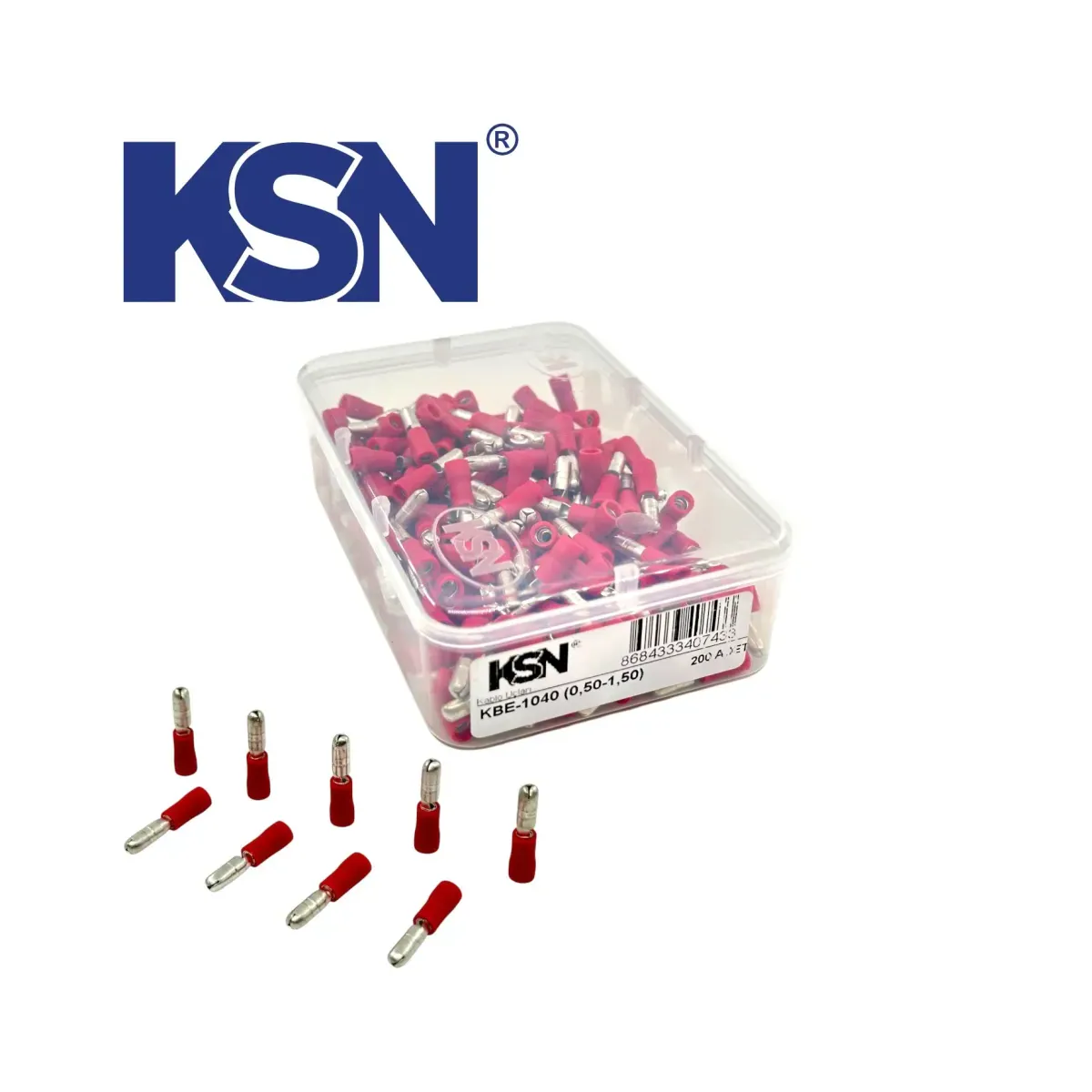 0.50-1.50mm2 Male Insulated Red Terminal KBE-1040 (200 pcs/Box)