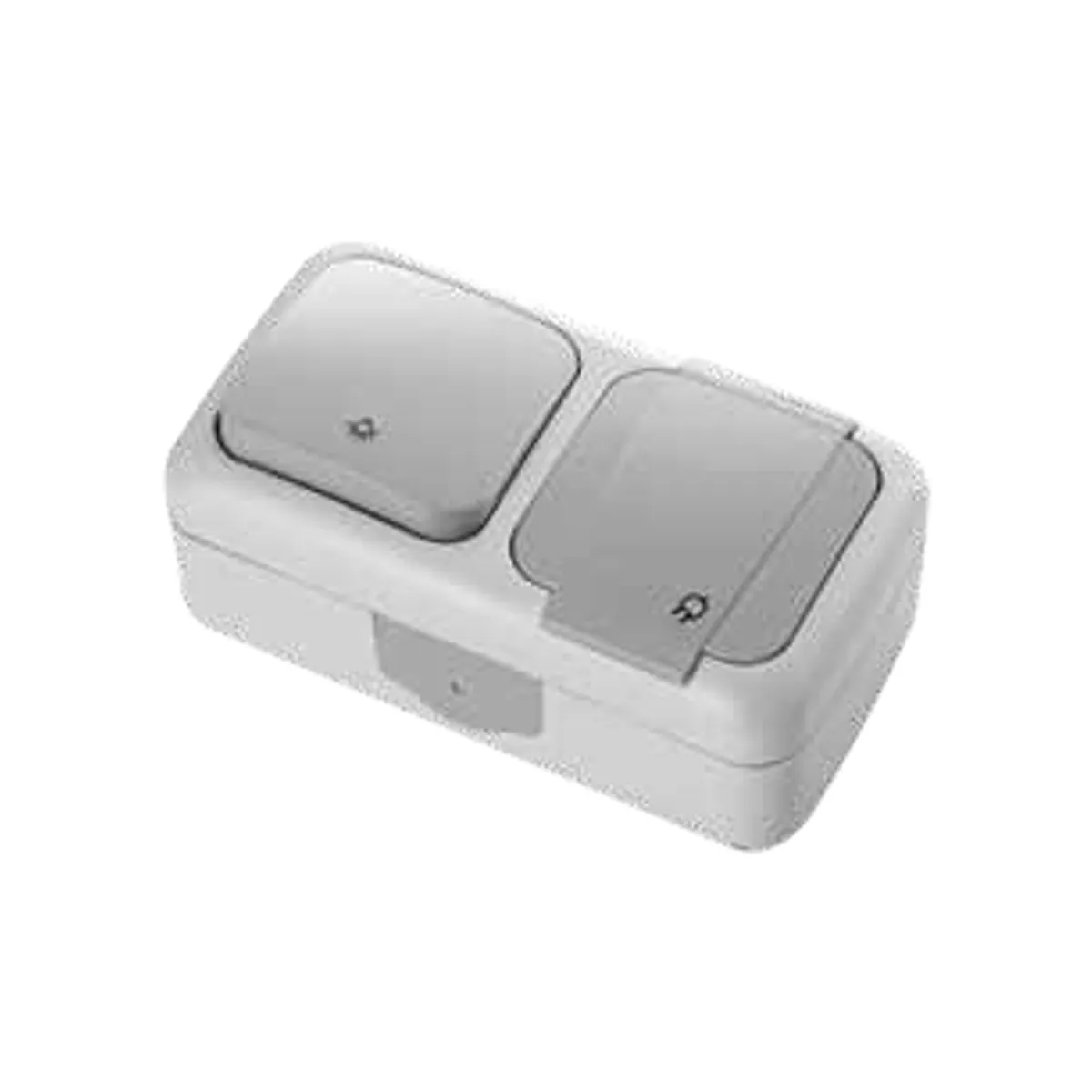 Viko 90550783 Palmiye Anthracite Horizontal Light Switch + Grounded Socket IP54