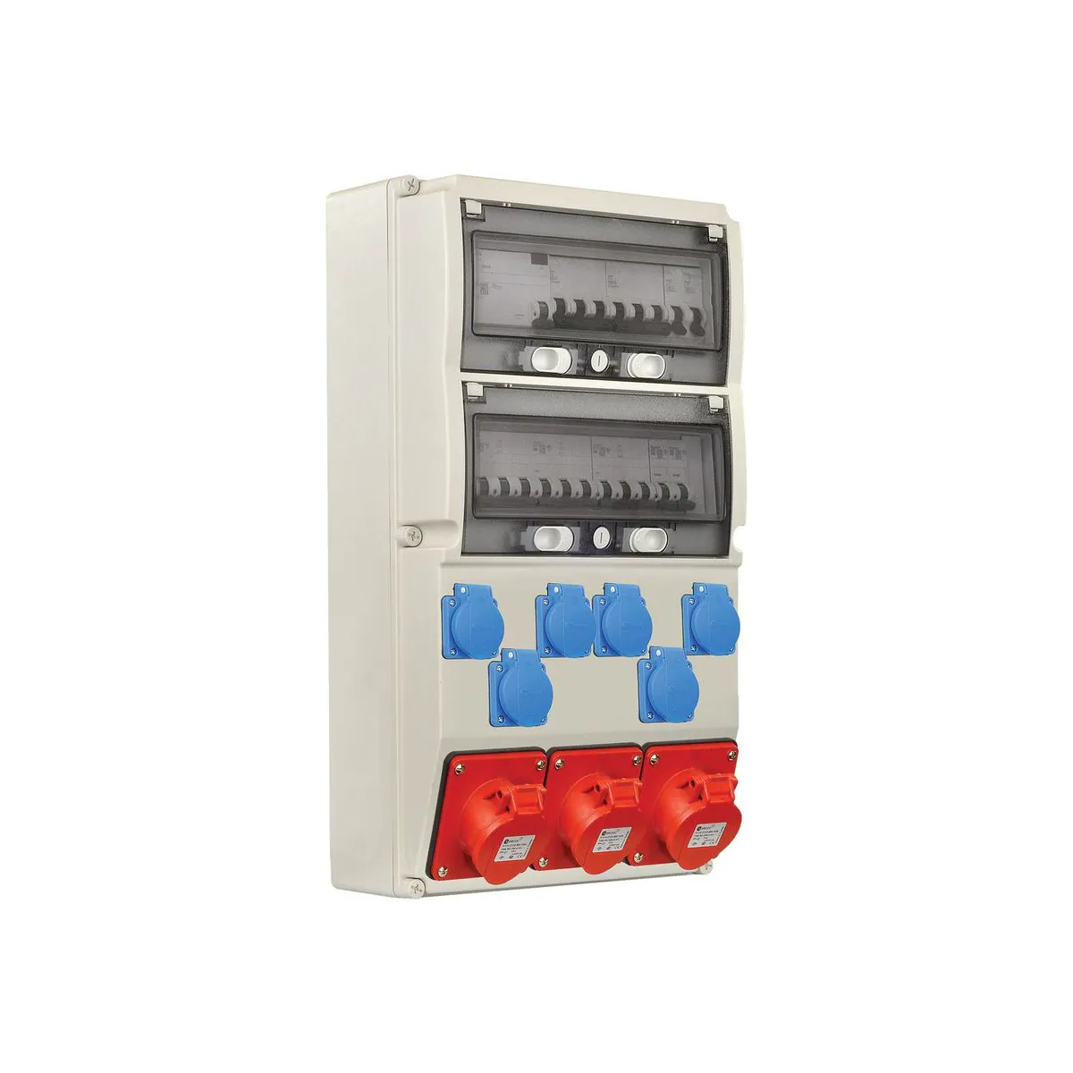 TP Elektrik 3379-006-5271 300x540 Priz Montajlı Kombinasyon Kutusu, 5x16A ve 5x32A ve 1x16A Prizli, Sigortalı, Kaçak Akımlı, Kablajlı, IP 66