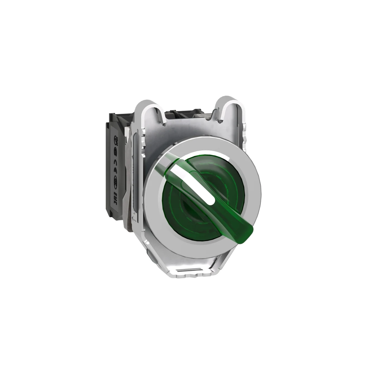Schneider Electric XB4FK123M5 Işıklı, Mandal buton LED 230 VAC Yeşil 1 NA+1 NK — üretici ürün görseli