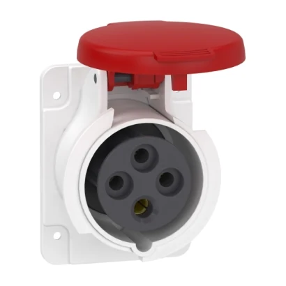 Schneider Electric PKF16G434 4x16A, Three-Phase, 3P+T, IP44, SCREW CONNECTION, Straight Machine Socket