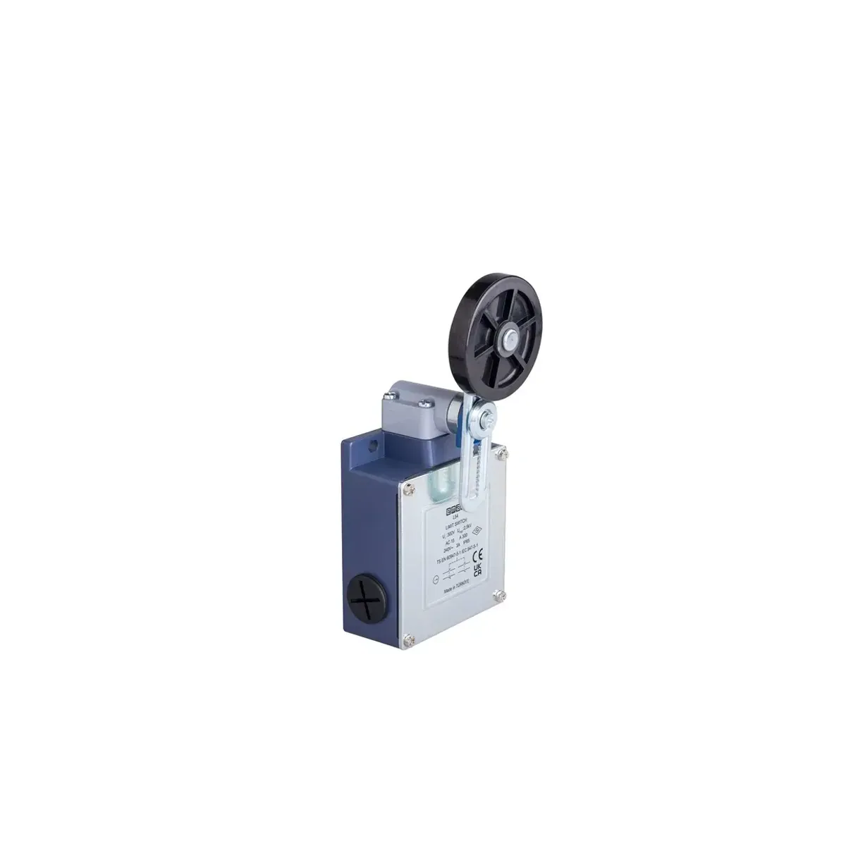 Emas L54 Metal Housing 50 mm Rubber Roller Adjustable Lever Snap-Action 2* (1NC+1NO ) Limit Switch L54K16MEL122