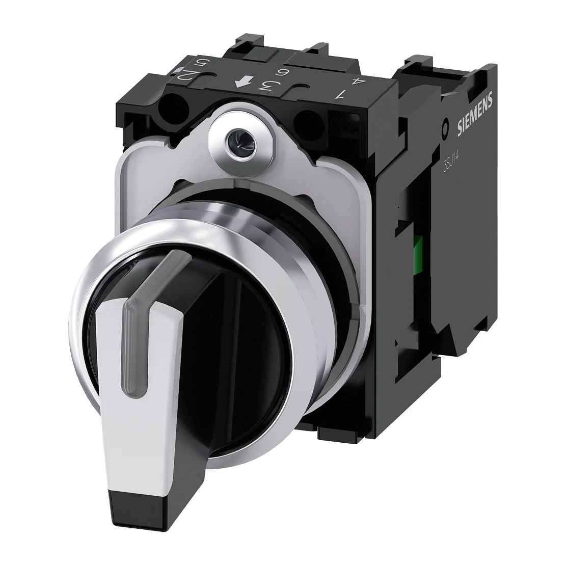 Siemens 3SU1150-2BM60-1NA0 Control Push Button 1-0-2 position illuminable spring-return latching push button 1NO, 1NO