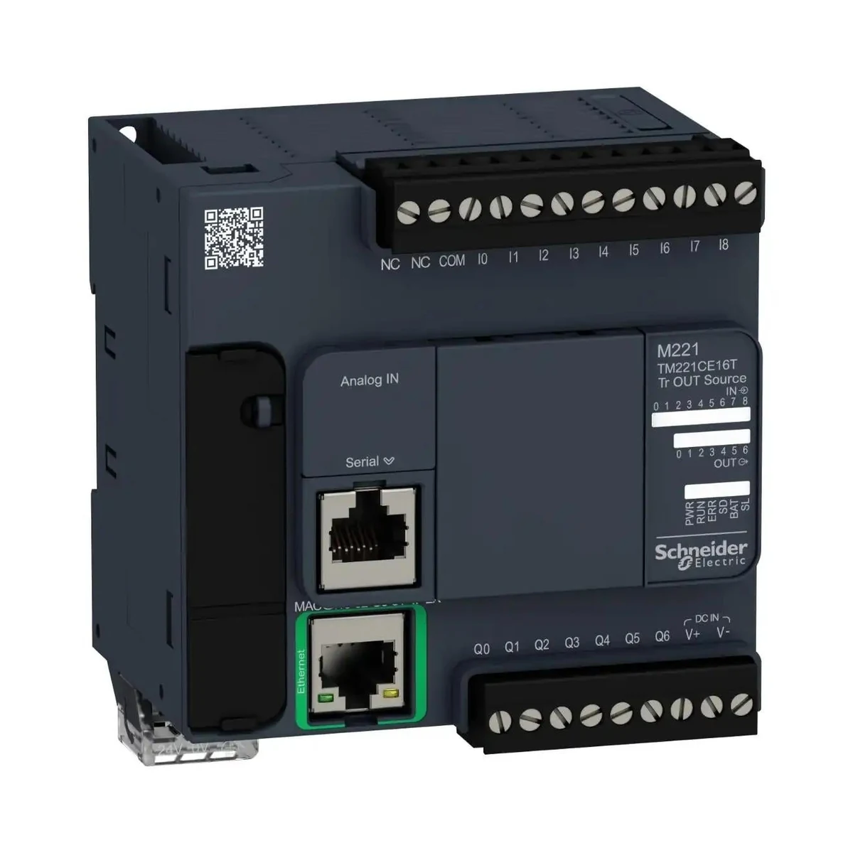 Schneider Electric TM221CE16T M221 PLC, 9 DI, 7 DO Transistor, Ethernet
