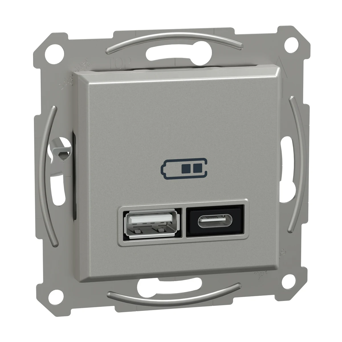 Schneider Electric EPH2700561 USB Socket, 21W, dual, Type A+C, aluminum