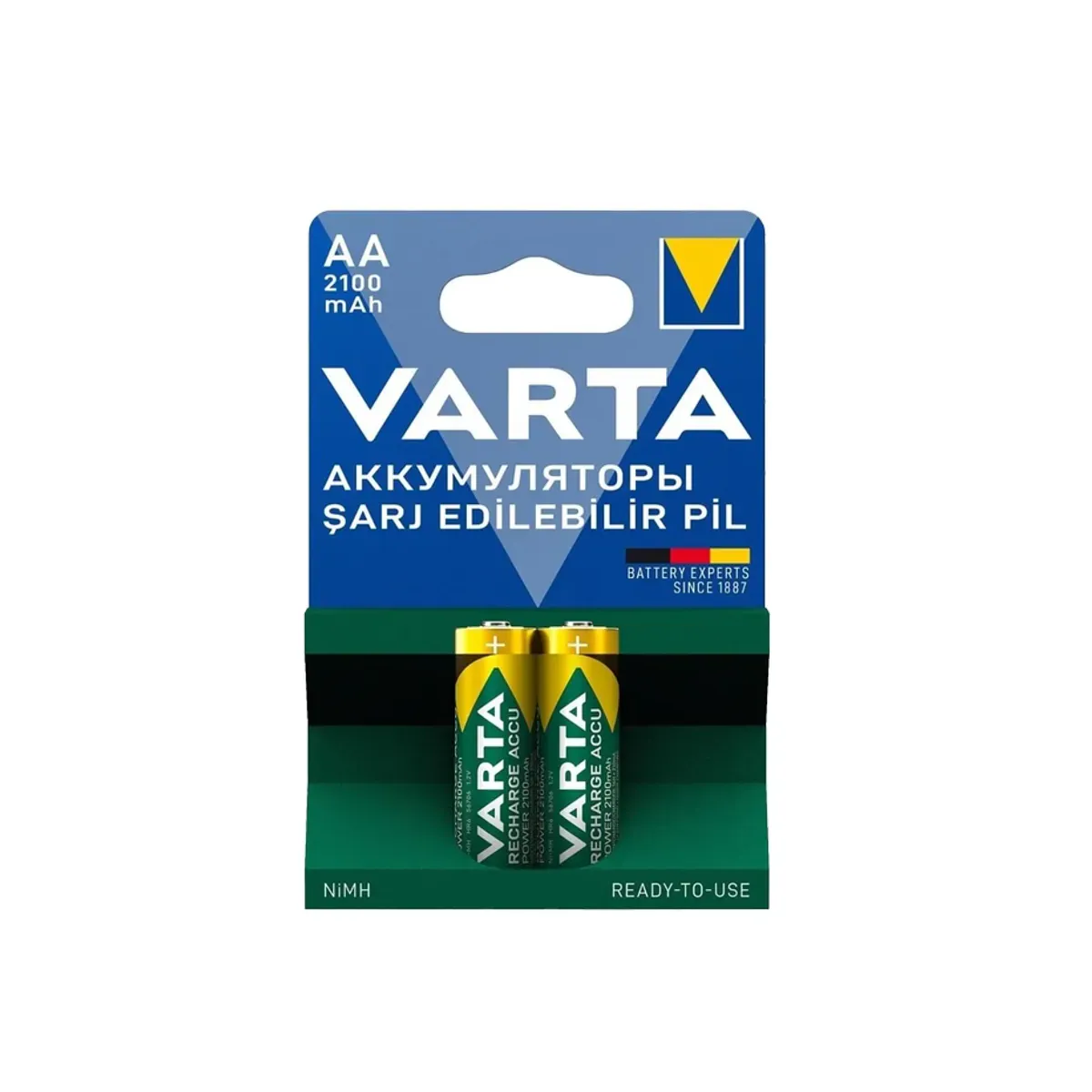 Varta AA 2100mAh 1.2V NiMH 2-Pack Recharge Accu Power Rechargeable Battery