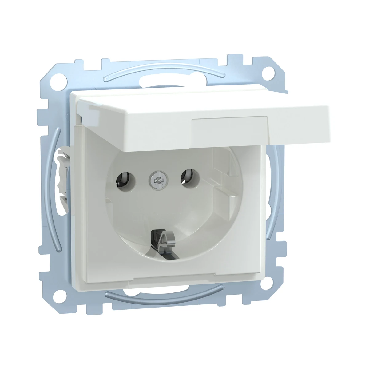 Schneider Electric MEG2310-0325 Kapaklı topraklı priz, çocuk kor.,Aktif Beyaz,M-Plan/M-Elegance çerçeveler için — üretici ürün görseli