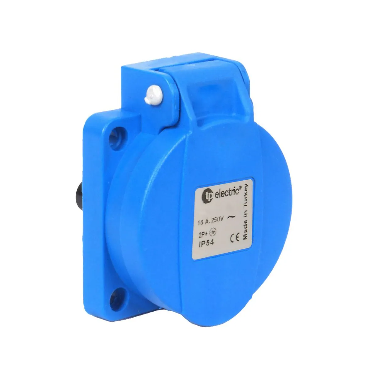 TP Elektrik 3101-600-0900 1x16A Panel Socket (British Standard), IP 54, Blue