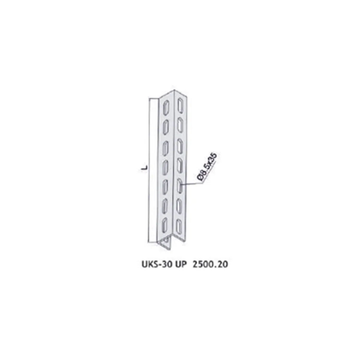 UKS U Support Profile 31x30x2.0mm Pre-Galvanized