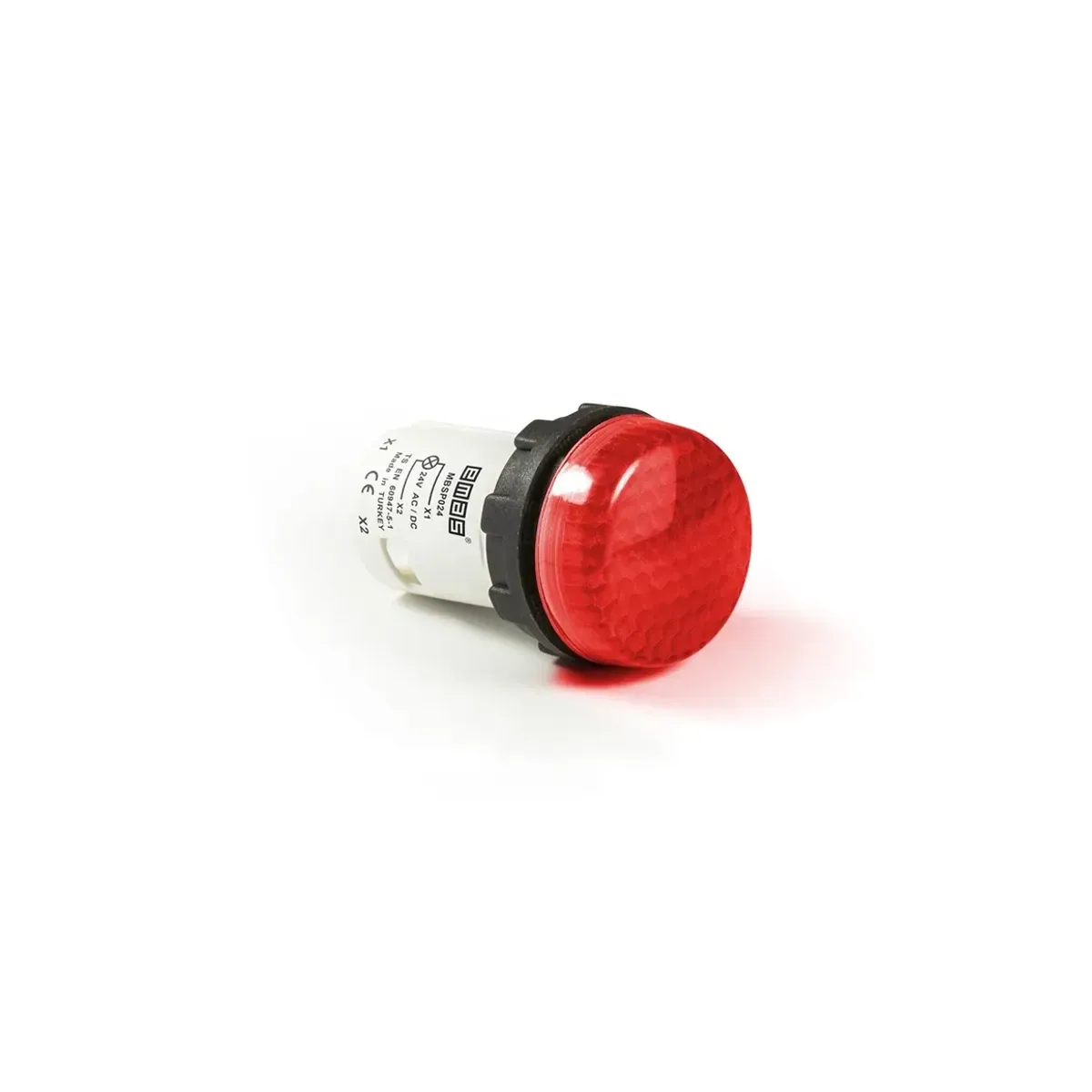 Emas MB Series Plastic LED Honeycomb Glass Monoblock Round 24V AC/DC Red 22mm Pilot Light IP50