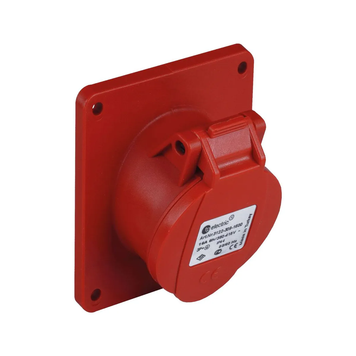 TP Elektrik 3107-309-1600 CEE 5x32A Makine Prizi (eğik) (83x90), IP 44, 6h