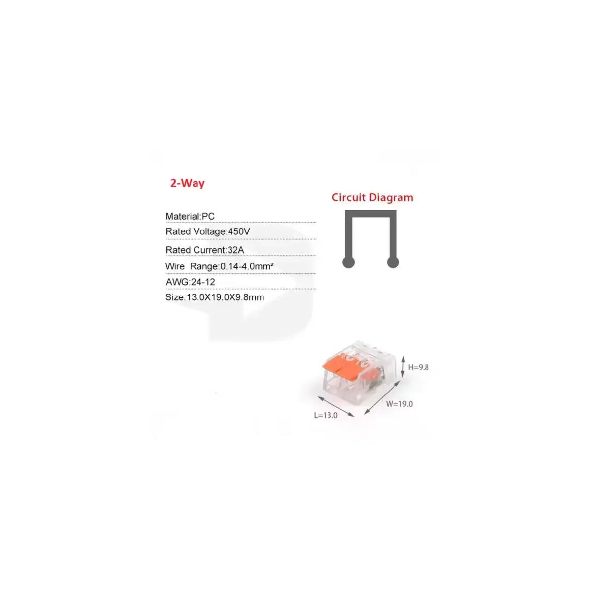Isıso IPCT-412 Junction Terminal Block, 2-Pole