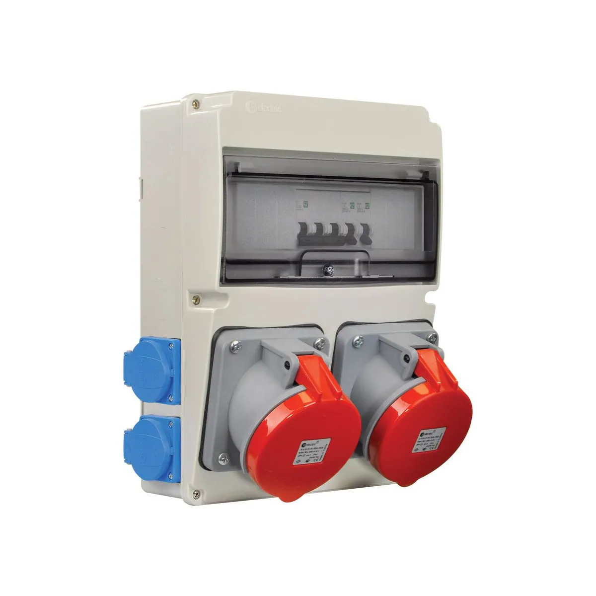 TP Elektrik 3329-004-3333 220x300 Combination Box with Mounted Socket, with 5x63A and 1x16A Sockets, Fused, Wired