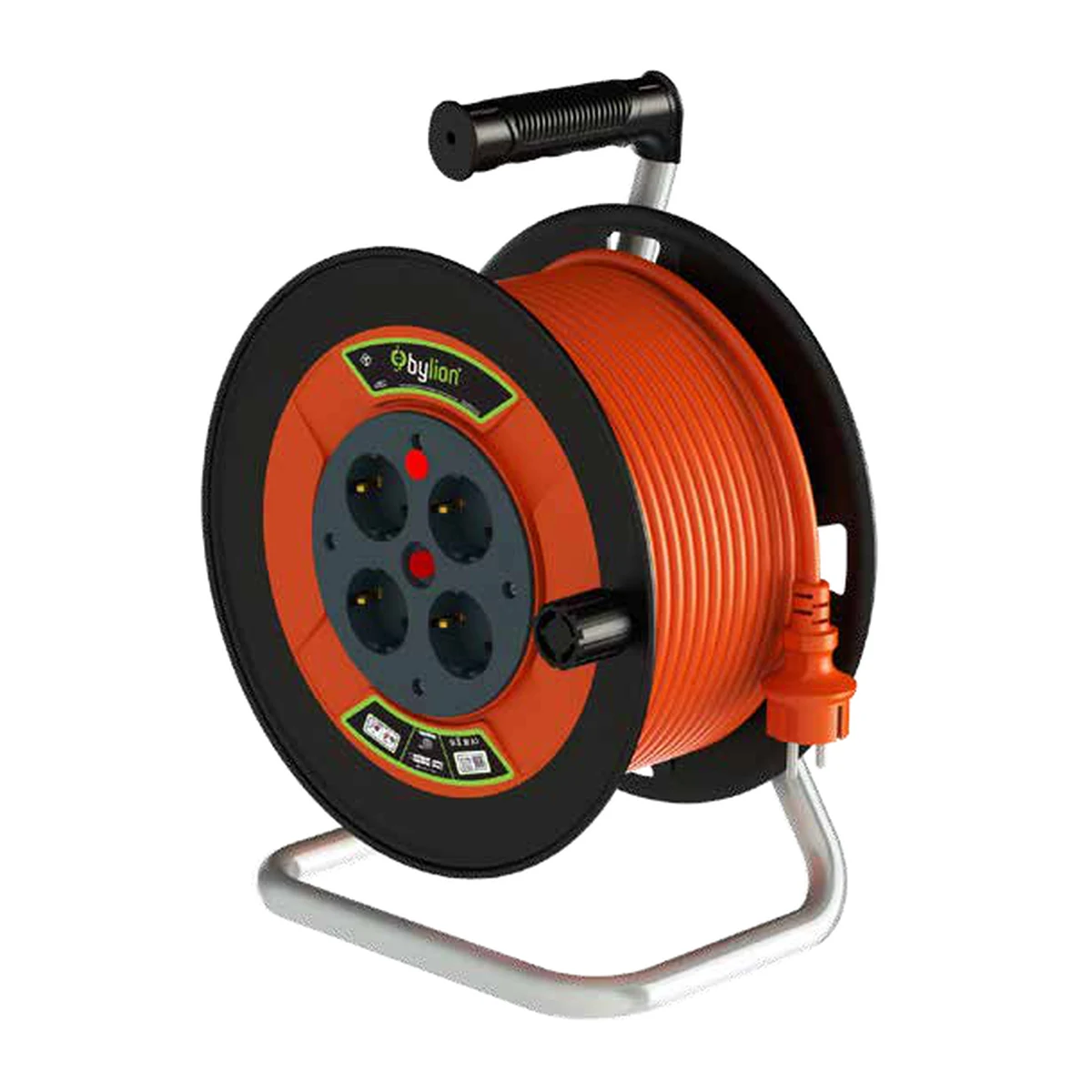 Bylion 126-303-3350 PME-50325-F Cable Reel 50 m 3G2.5 Type F (Schuko) IP20 Orange
