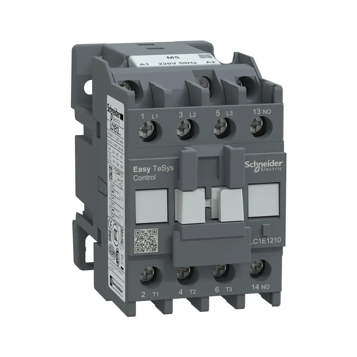 Schneider LC1E1210M5 Easy TeSys Kontaktör 3P(3 NA) AC-3 = 440V 12A 220V AC bobin