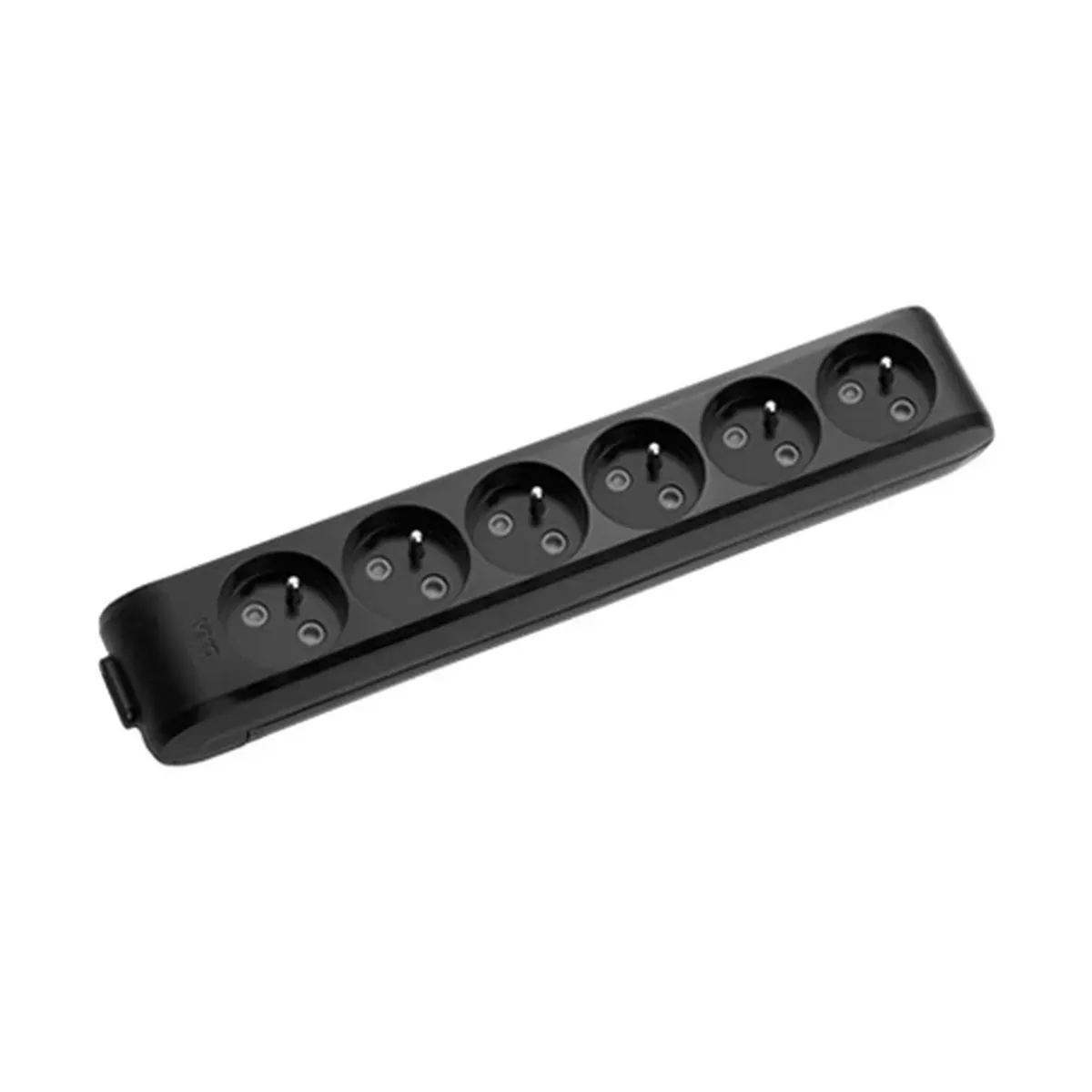 Viko Black Six-Way UPS Grounded Socket with Terminal Block, without Cable, Child-Protected.