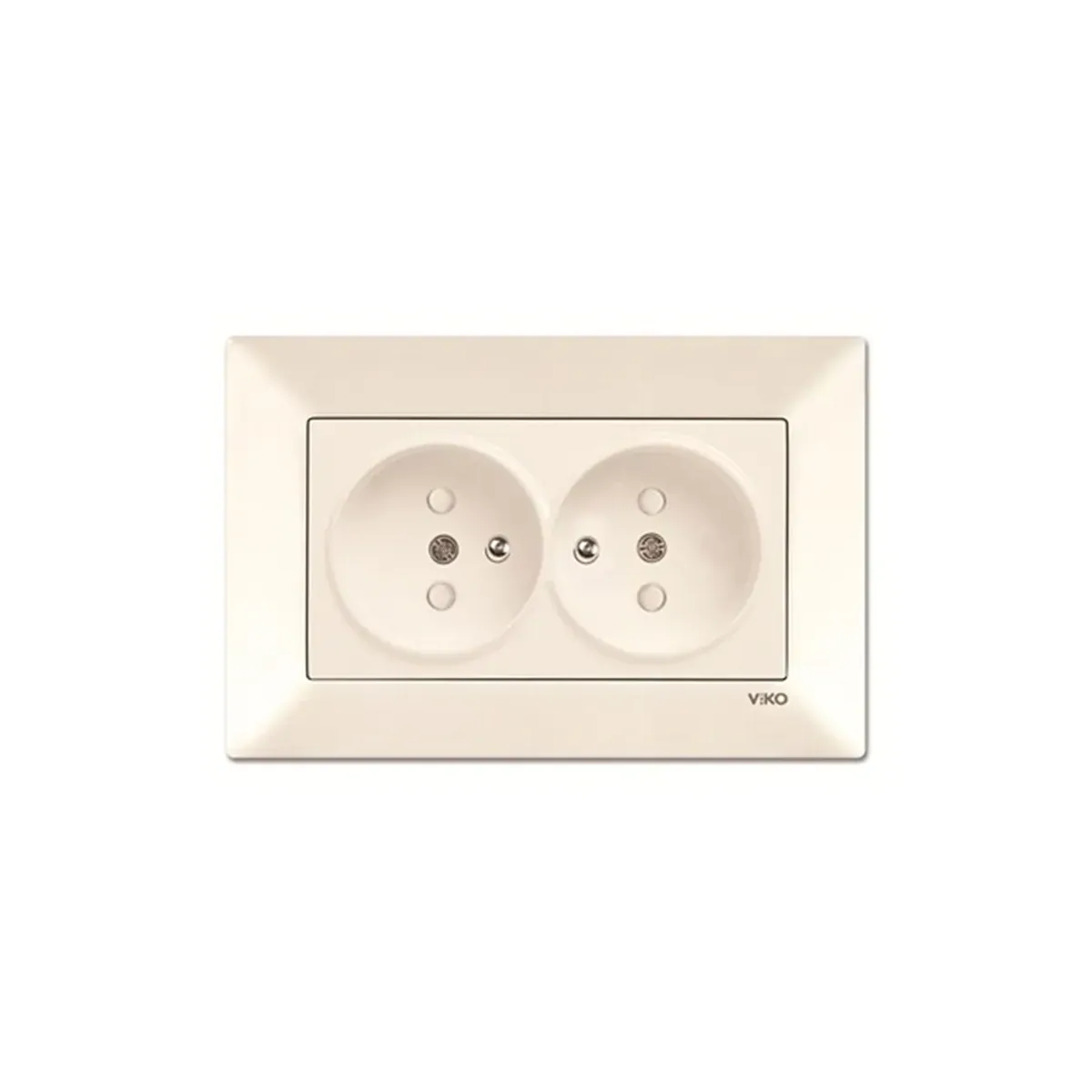 Viko Karre Meridian Cream Double UPS Grounded Socket, Child-Protected