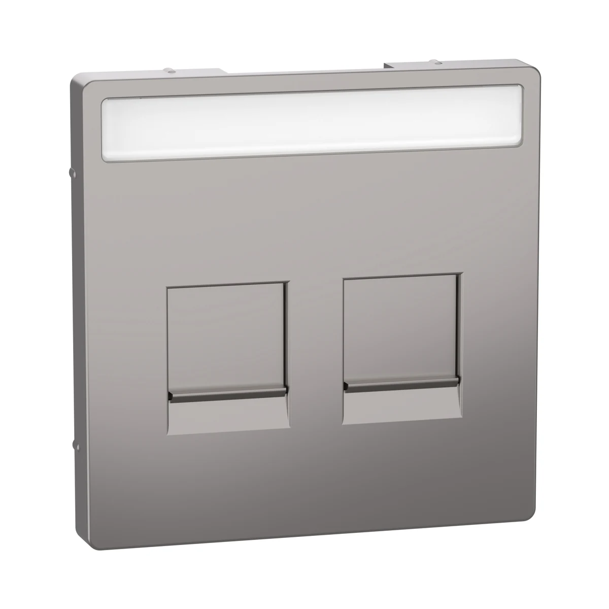 Schneider Electric MEG4564-6050 Cover plate, Merten System M, with lid & label for 2 data socket, Mocca Metalic — üretici ürün görseli