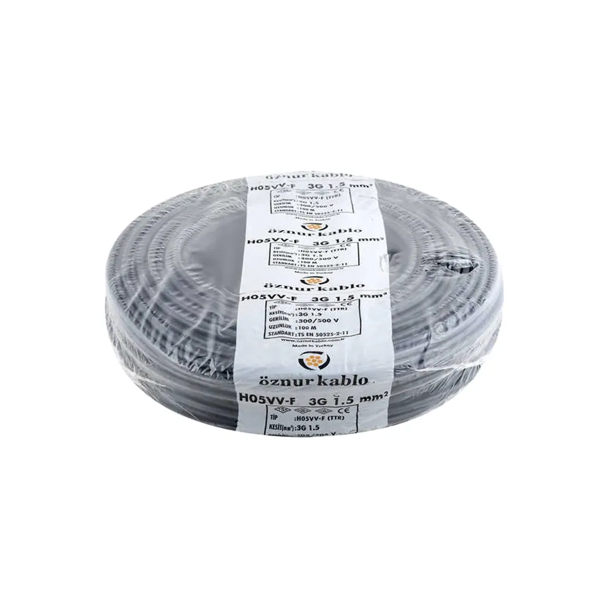 Öznur TTR 3x1.5 mm2 H05VV-F Black Cable