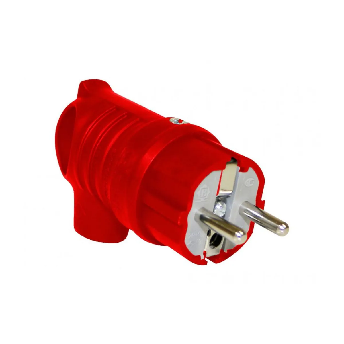 Bemis BV6-1402-2041 Rubber UPS Angled Plug with Handle (Red) 16 A 2P+E IP44
