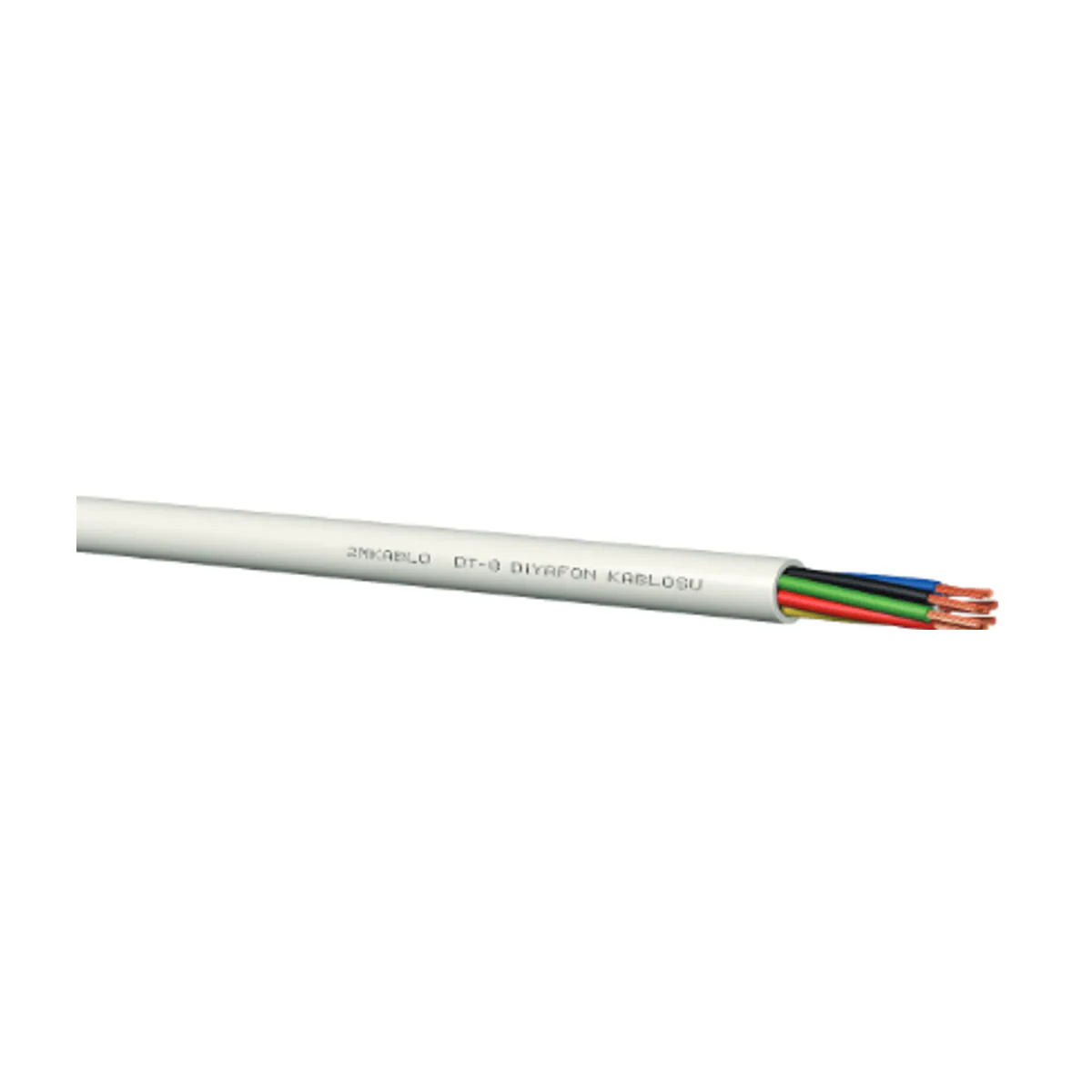 2M Kablo Intercom Cables DT-8 (8x0.22 mm2) Intercom Cable White