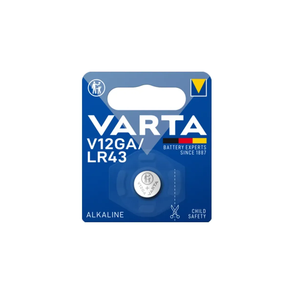 Varta V12GA (LR43 / 186) Alkaline Button Cell Battery 1.5V