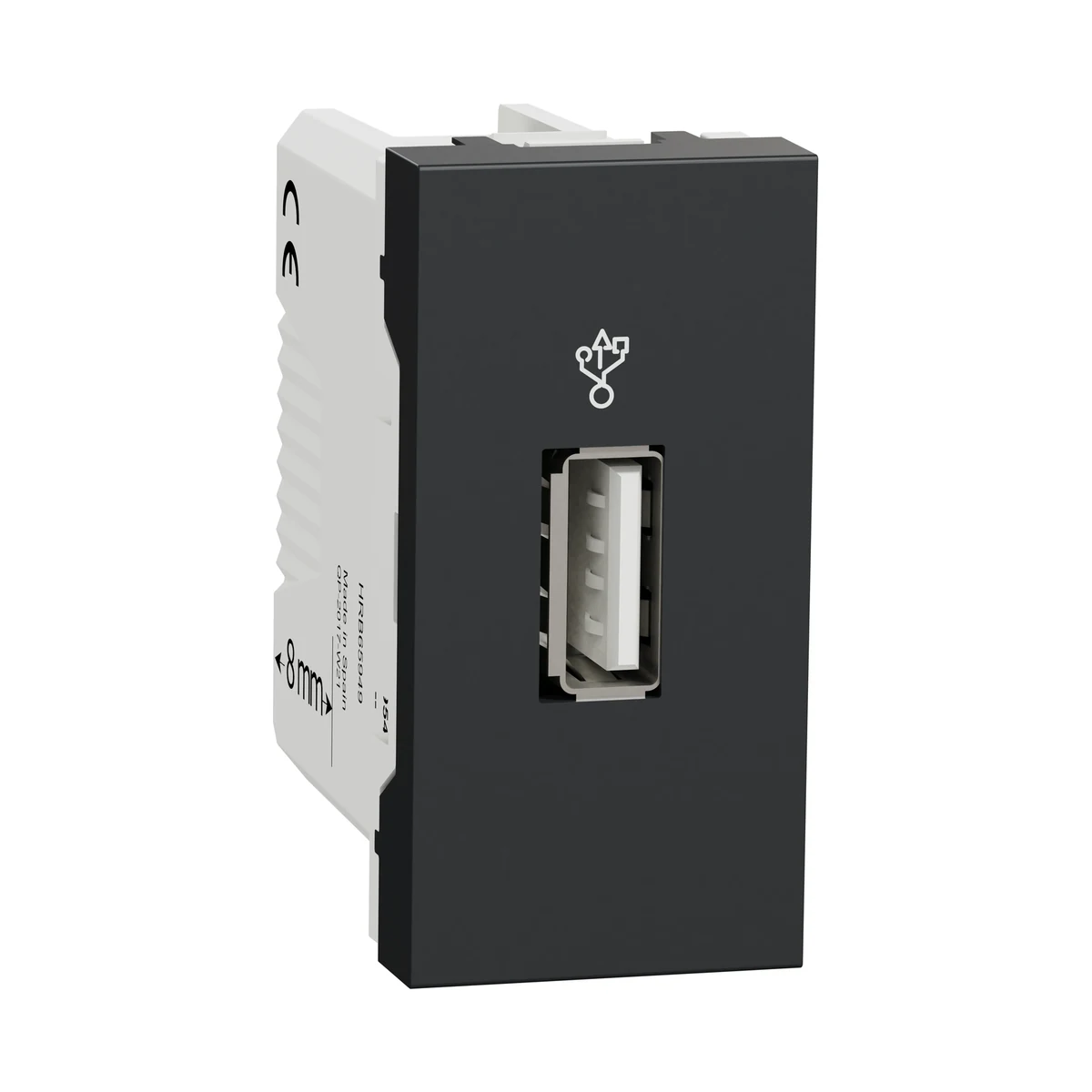 Schneider Electric NU342954 Yeni Unica, USB 3.0 Konnektörlü Priz 1 modül, Antrasit — üretici ürün görseli