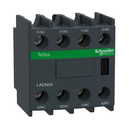Schneider Electric LADN04 TeSys Deca Yardımcı kontak bloğu 4NK — üretici katalog görseli