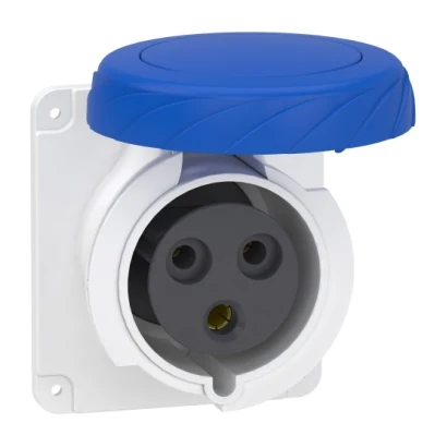 Schneider Electric PKF32G723 3x32A, Single-Phase, 2P+T, IP67, SCREW, Straight Machine Socket