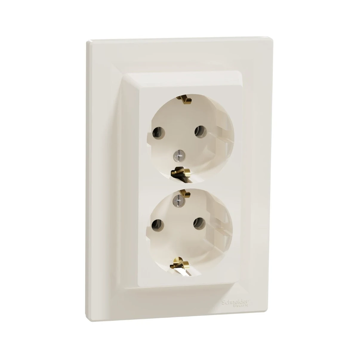 Schneider Electric EPH9900123 Asfora Double Grounded Socket Cream