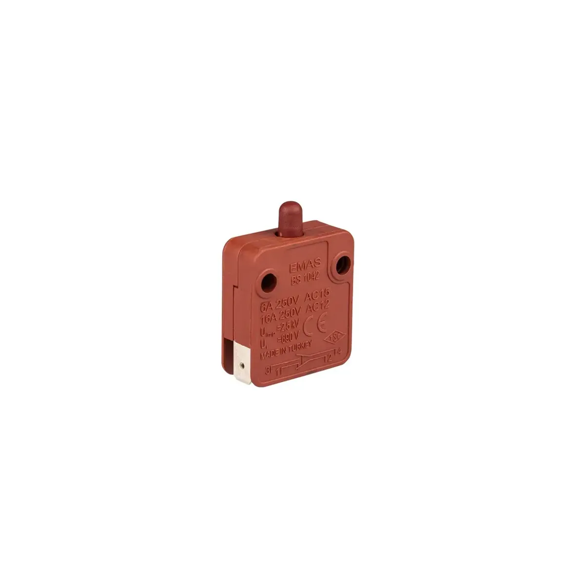 Emas Snap-Action 1NO+1NC Long Housing BS Series Push Button Switch BS1042