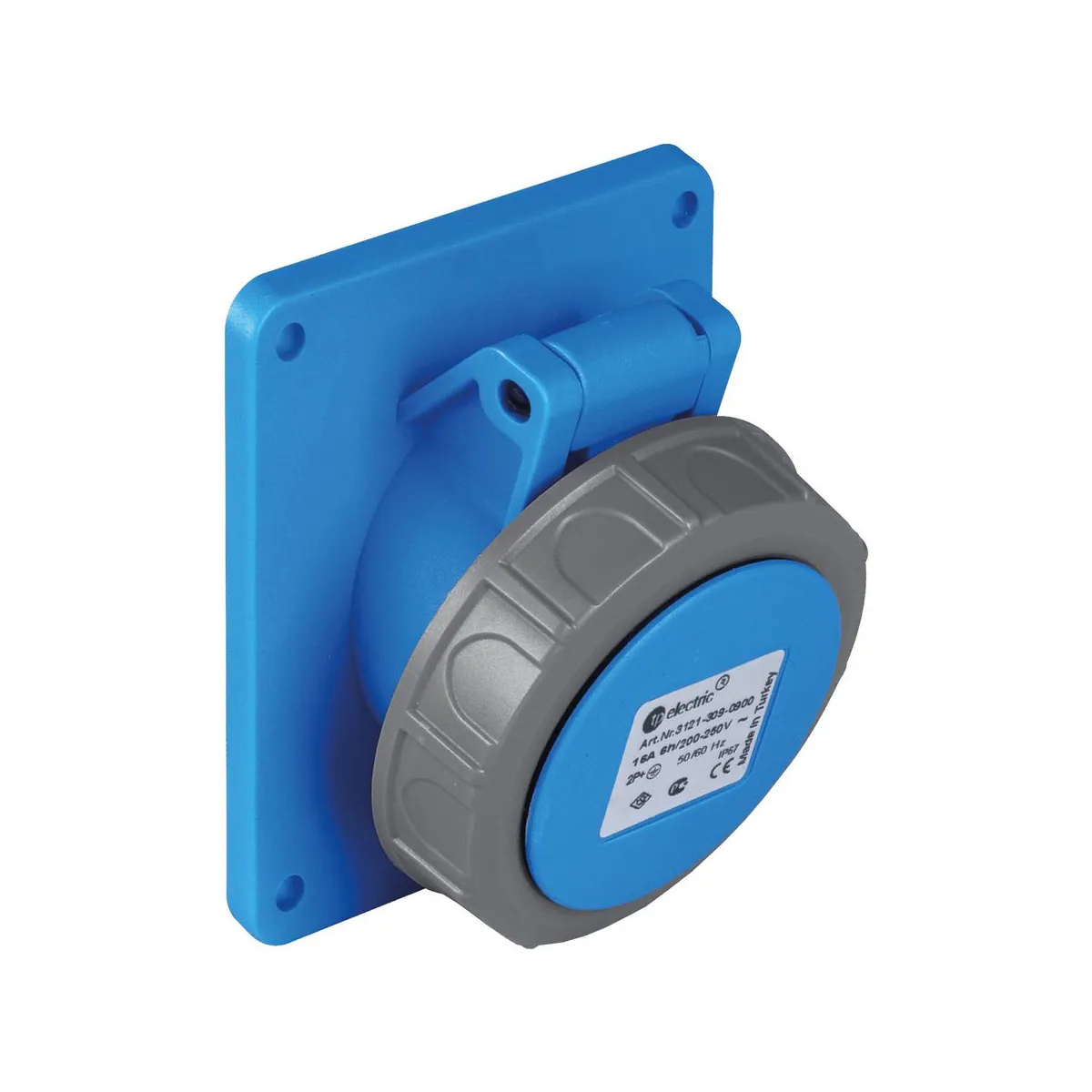 TP Elektrik 3125-309-0900 CEE 3x32A Makine Prizi (eğik) (83x90), IP 67, 6h