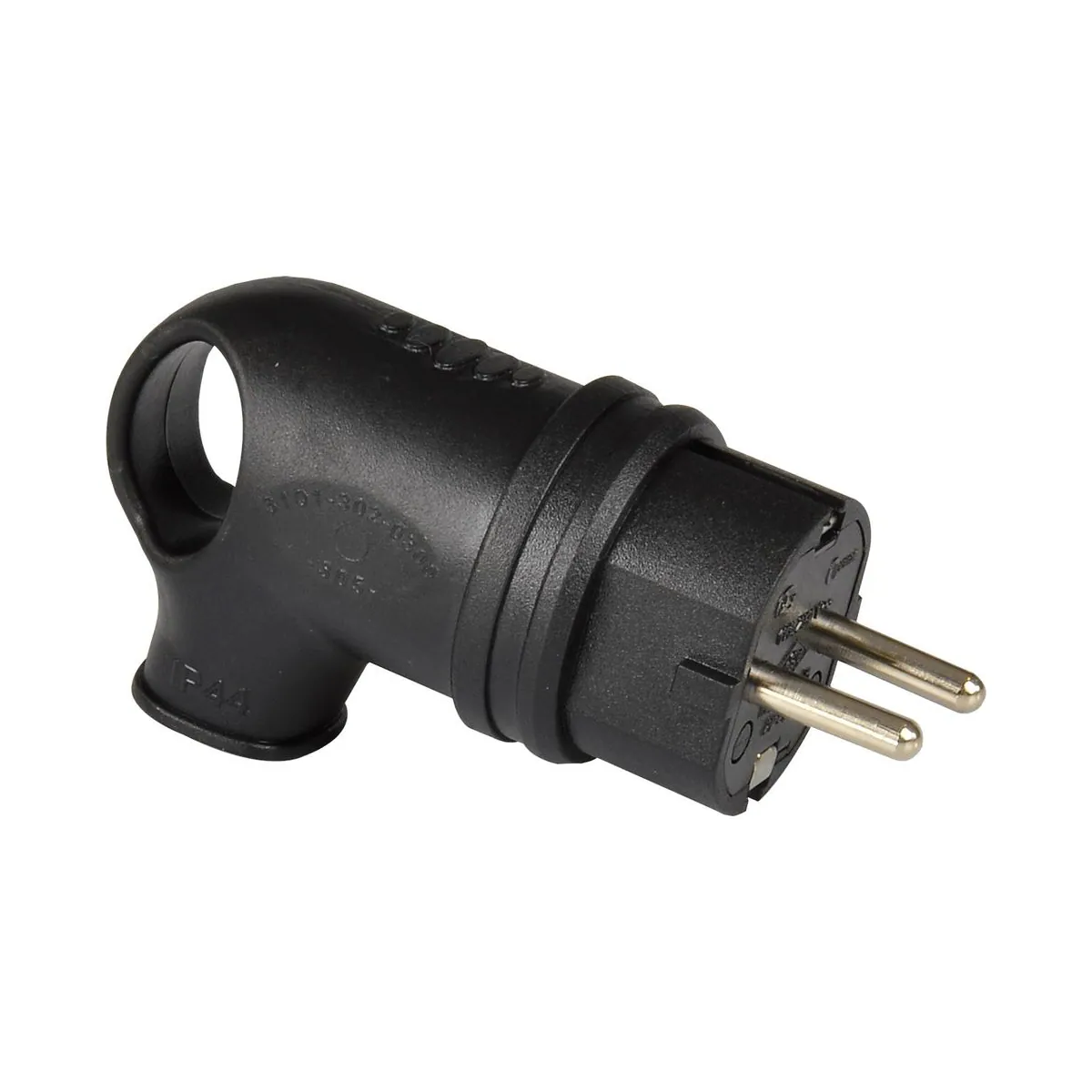 TP Elektrik 3101-302-0300 1x16A Rubber Angled Plug, IP 44, Black