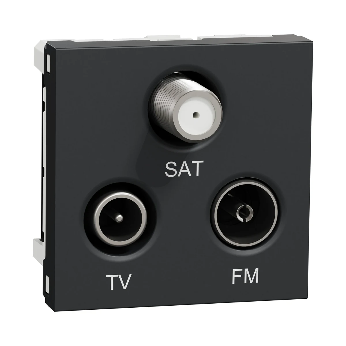 Schneider Electric NU345054 Yeni Unica, Independent TV/R/SAT Socket (single cable) 2 module, Anthracite