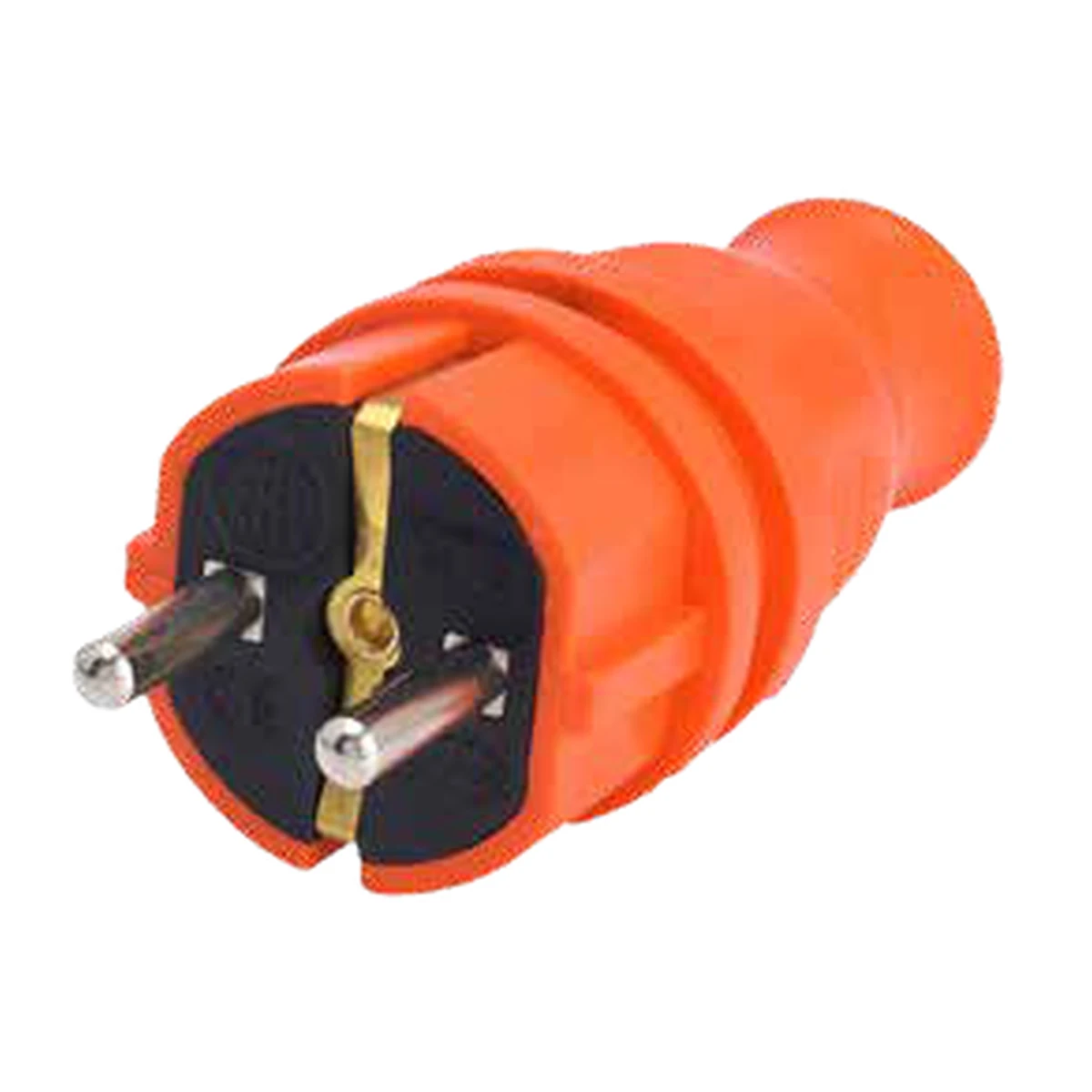 Bylion 950-301-0001 KEF-F/O Single-Phase Straight Plug 16 A F Type (Schuko) IP44 Orange