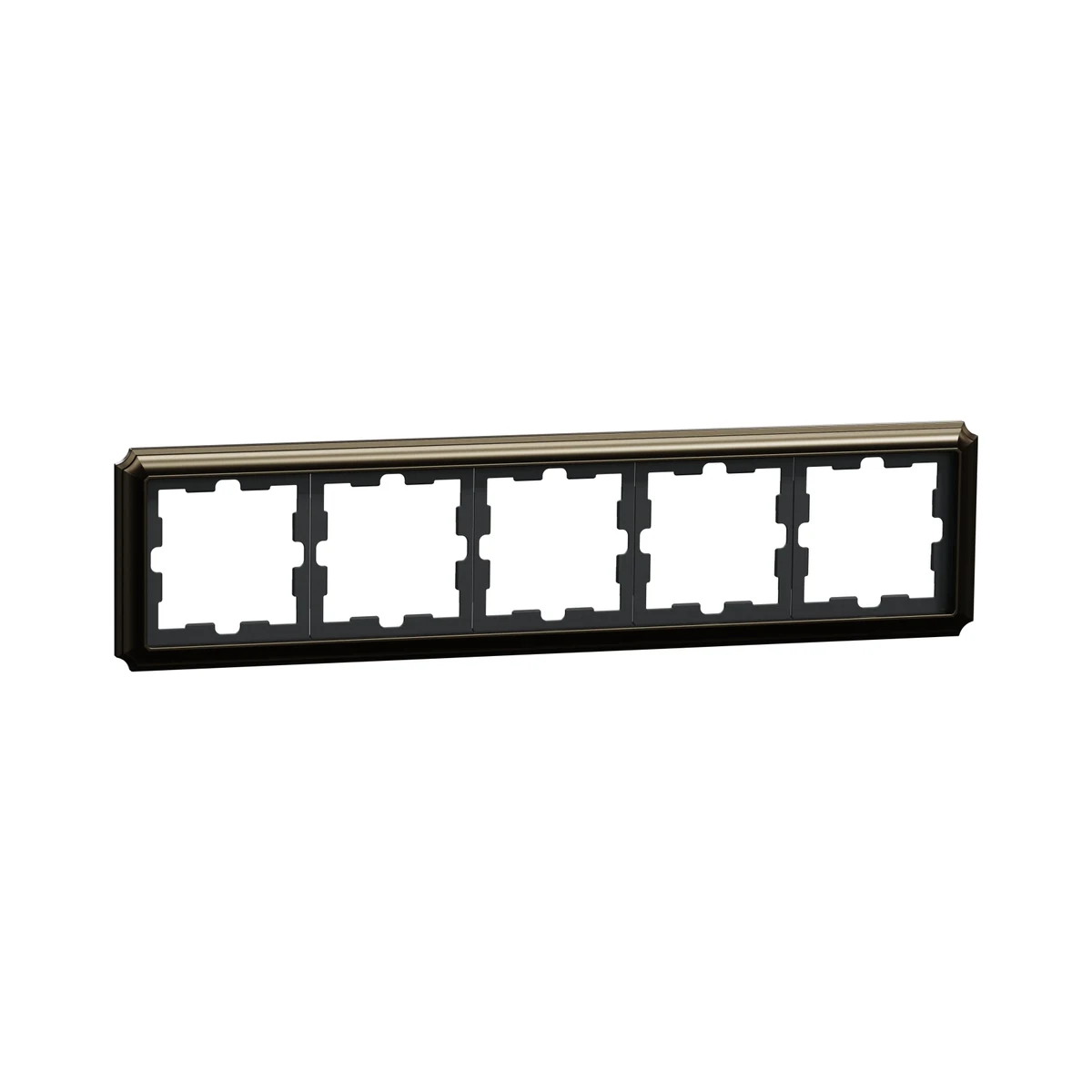Schneider Electric MEG4050-4752 Merten System-D, 5-Gang Frame, Mocha Metallic, D-Antique