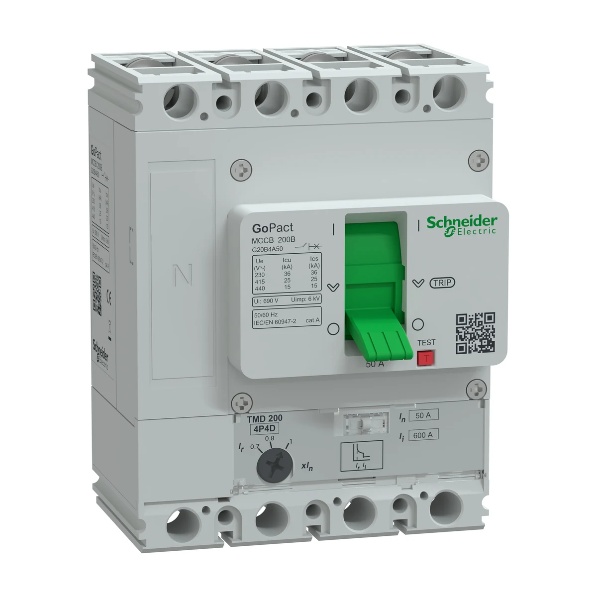 Schneider Electric G20B4A50 GOMCCB 200B 4P4D 50A Ayarlanabilir — üretici ürün görseli