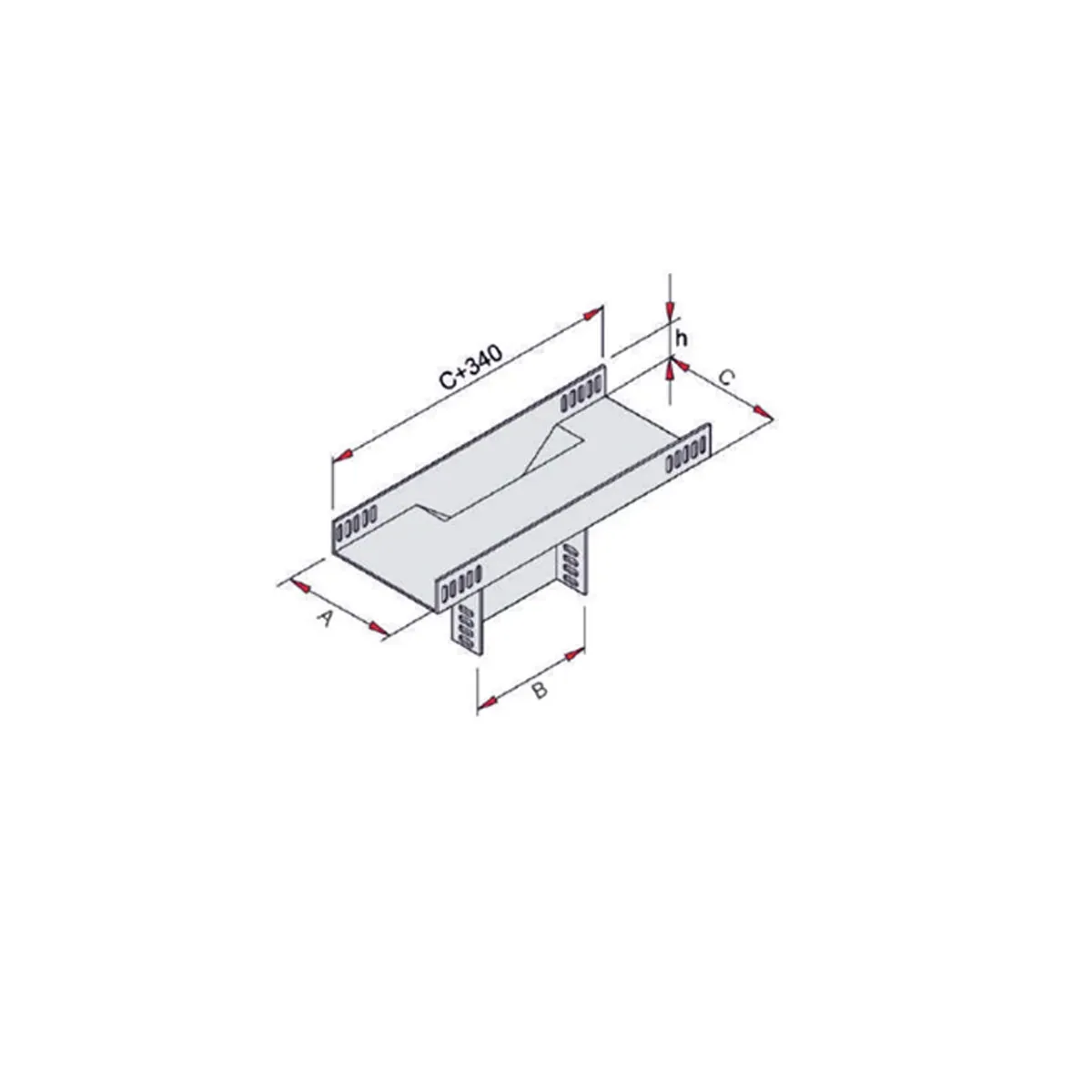 UKS Vertical "T" Element 40x300x2.0mm Pre-Galvanized