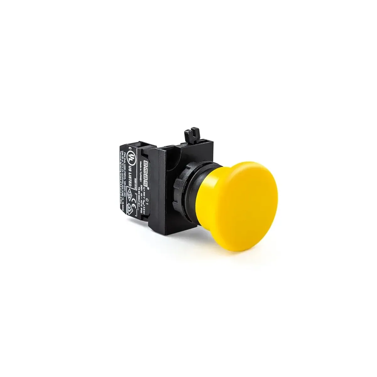 Emas CP Serisi Plastik Mantar Yaylı Tip Sarı Buton 1NO 22mm IP65