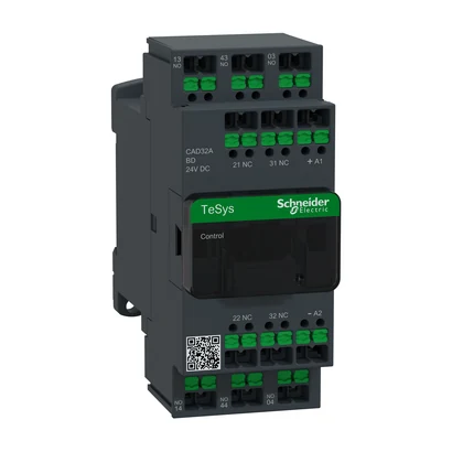 Schneider Electric CAD32ABD TeSys Deca Yardımcı Kontaktör 24VDC 3NA2NK Snap-in — üretici katalog görseli