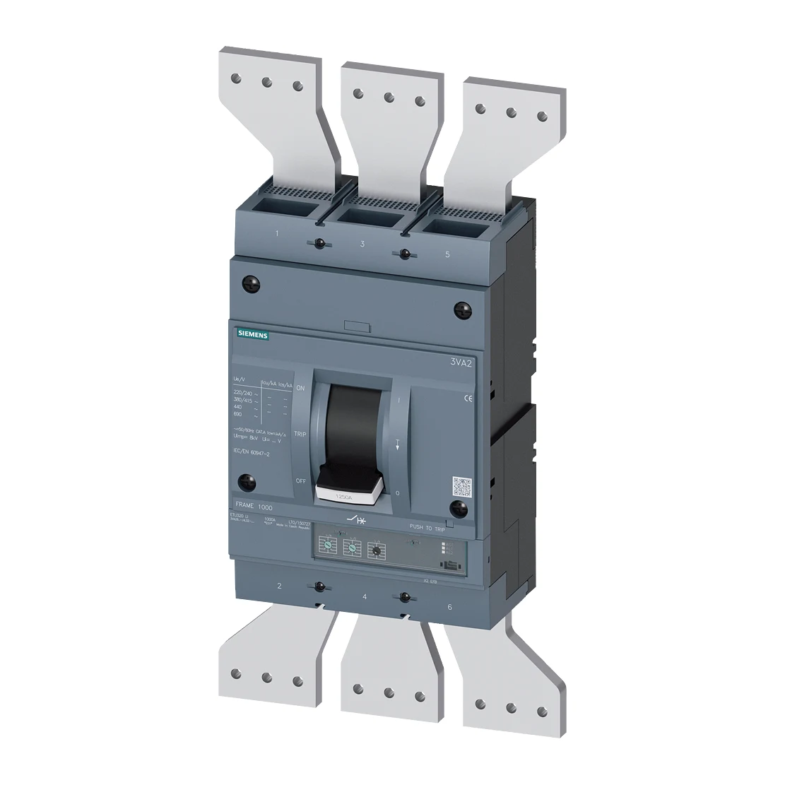 Siemens 3VA2612-5HL32-0AA0 Molded Case Circuit Breaker 1250 A 500 ... 1250 A 55 kA