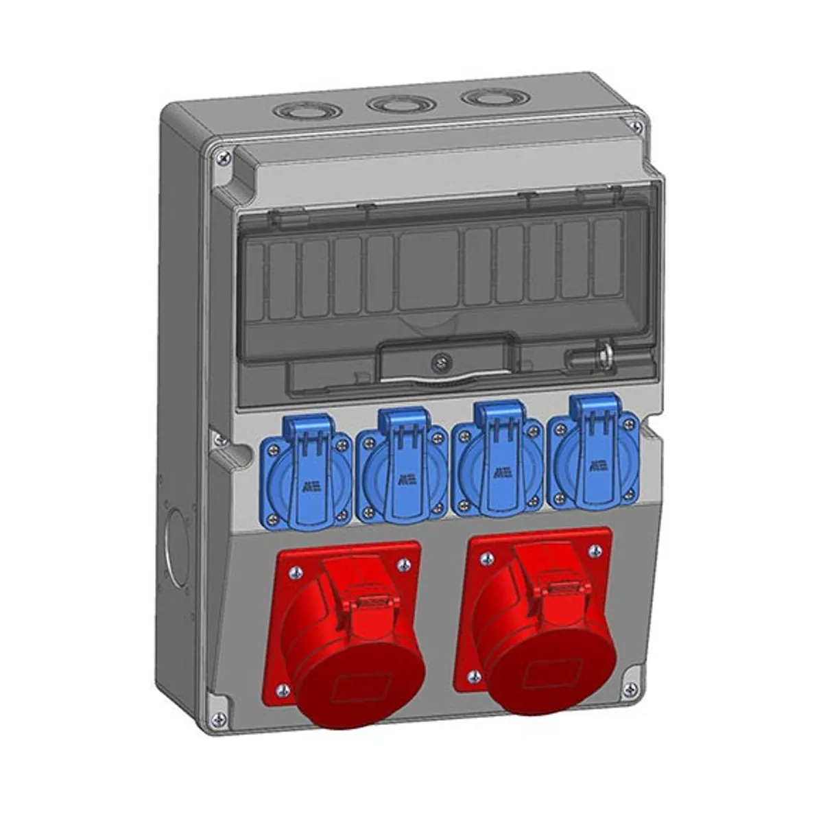 Mete Enerji 70065050B008 2 adet 5x32A IP44 Eğik Makine Prizi Önde + 4 adet 1x16A IP44 Pano Prizi Önde
