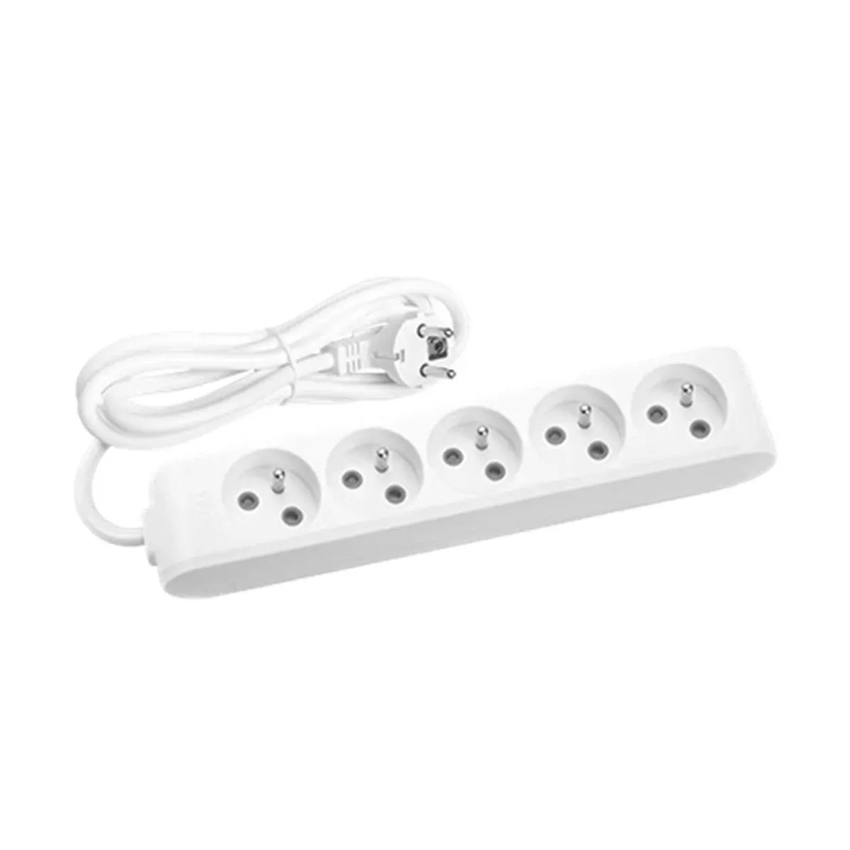 Viko White Five-Outlet UPS Grounded Power Strip with Cable - 2 Meters