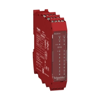 Schneider Electric XPSMCMDI1600 Safety Genişleme Modülü, 16 güvenlik girişi, 24V DC — üretici katalog görseli