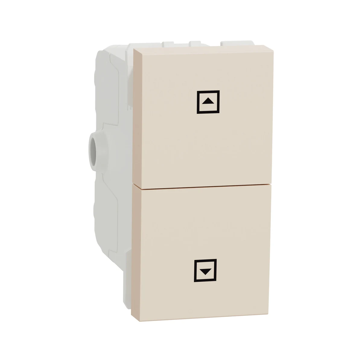 Schneider Electric NU312744SC Yeni Unica, Blind Control 2-Pole Push Button 1 module, Cream