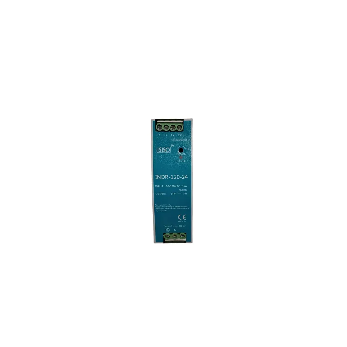 Isıso INDR-120-24 Power Supply, 120 W, 24 V DC, 5 A