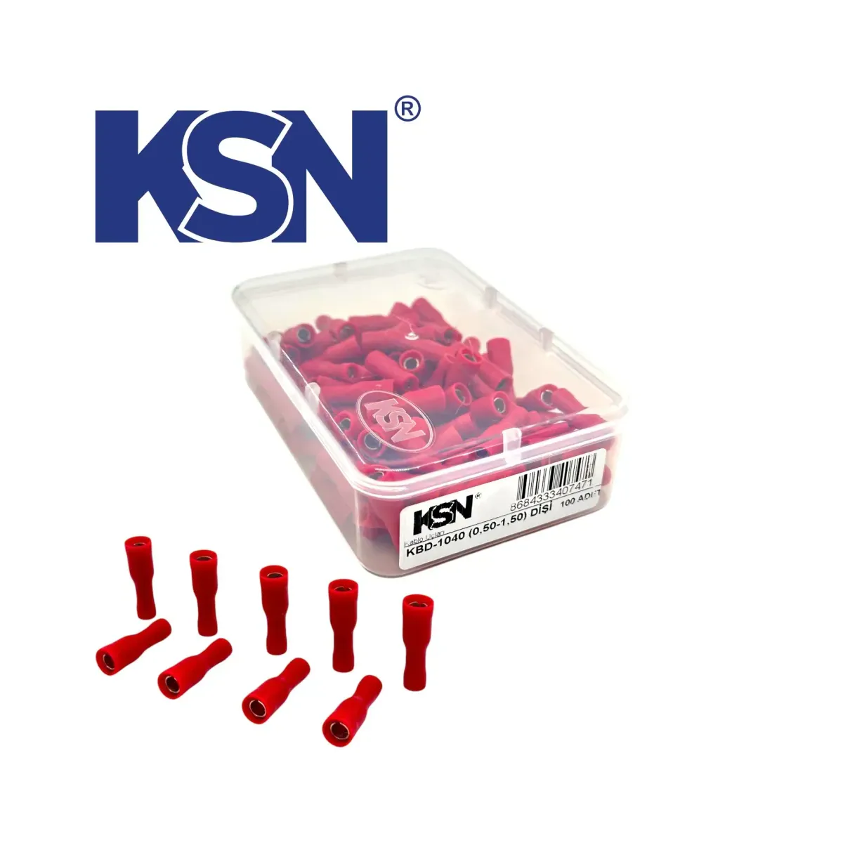 0.50-1.50mm2 Female Insulated Red Terminal KBD-1040 (100 pcs/Box)