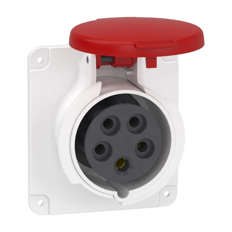 Schneider Electric PKY16G435 5x16A, Three-Phase, 3P+N+T, IP44, QUICK, Straight Machine Socket