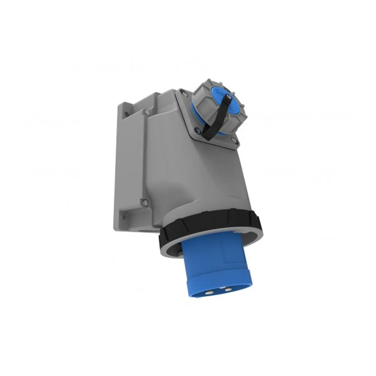 Bemis BC1-4403-7238 CEE 90° Angled Wall Plug with 1/16A. Machine Socket 63 A 2P+E IP67