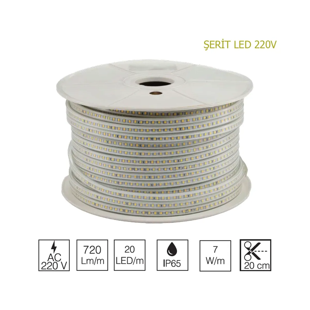LED Strip 3000 K 220V 720lm 120LED